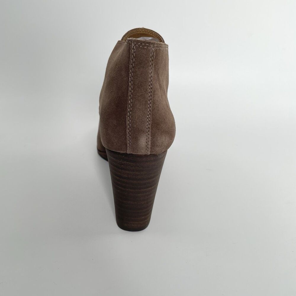 Lucky Brand Shiijo Ankle Wedge Bootie Womens Oiled Suede Taupe Size 11M New - Picture 5 of 11